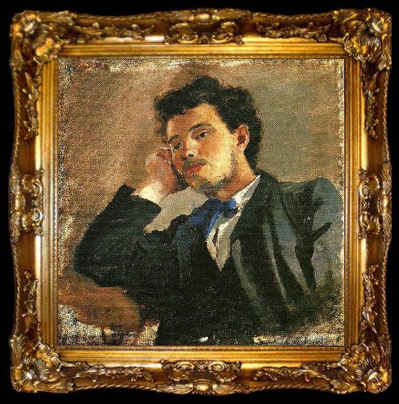 framed  Ernst Josephson portratt av jacob hagg, ta009-2